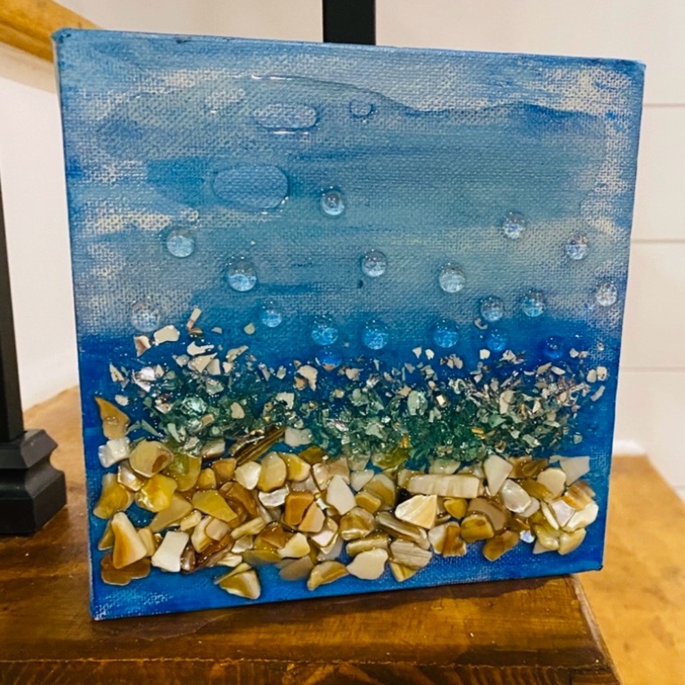 Handmade Art Beach Inspired Painting 6x6